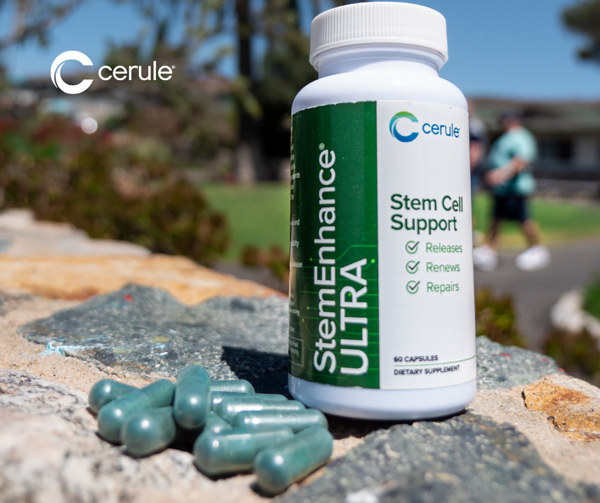 botthe of StemEnhance® Ultra and a pile of capsules