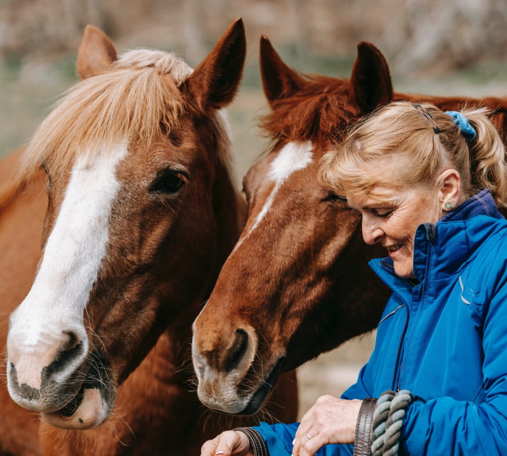 lady with two horses