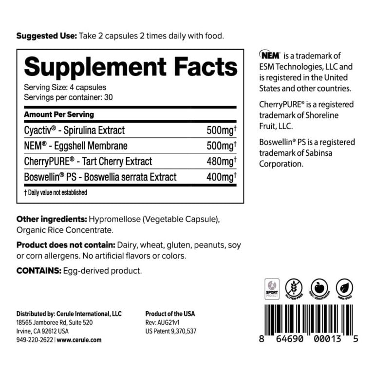 Cyactiv® Joint ingredients list