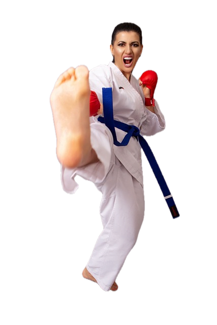 Lady does Karate kick